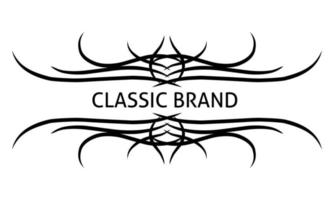 vintage abstrait, crête, modèle de logo classique. marque décorative royale vecteur