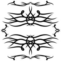 cadre tribal abstrait, bordure, motif, tatouage, ornement, collection de décoration pour élément de conception web ou imprimé vecteur