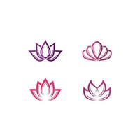 modèle de logo de conception de fleurs de lotus de vecteur de beauté