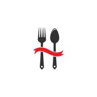 fourchette et cuillère logo modèle vecteur icône illustration