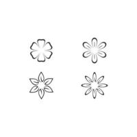 modèle de logo de conception de fleurs de vecteur de beauté