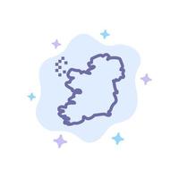 Carte du monde Irlande icône bleue sur fond de nuage abstrait vecteur