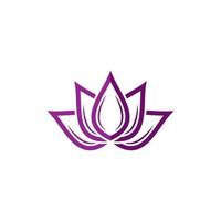 modèle de logo de conception de fleurs de lotus de vecteur de beauté