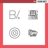 Pack de 4 lignes d'interface utilisateur de signes et symboles modernes de balboa or symbolisme de navigation panaméen éléments de conception vectoriels modifiables vecteur