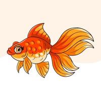 dessin animé poisson rouge sur fond blanc vecteur
