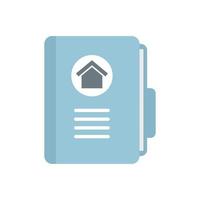icône de dossier de maison d'agent immobilier vecteur isolé plat