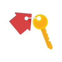 icône de clé de maison d'agent immobilier vecteur isolé plat