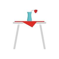 service de chambre table romantique icône vecteur isolé plat