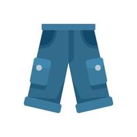 pêcheur jeans short icône plat vecteur isolé