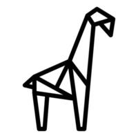 vecteur de contour d'icône de girafe d'origami. animal géométrique