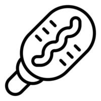 vecteur de contour d'icône de hot-dog coréen. bâton de maïs