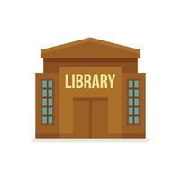 bibliothèque, bâtiment, icône, plat, isolé, vecteur