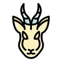 vecteur de contour couleur icône gazelle sauvage