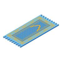 vecteur isométrique d'icône de tapis musulman. cours en ligne