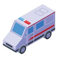 vecteur isométrique d'icône de voiture d'ambulance. santé hospitalière