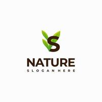 s lettre feuille initiale nature logo designs, lettre moderne vert nature logo vecteur icône illustration