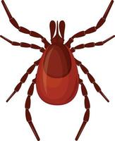 mite. image d'une tique parasite. l'insecte suceur de sang est un ravageur. illustration vectorielle isolée sur fond blanc vecteur