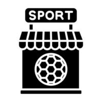 icône de glyphe de magasin de sport vecteur