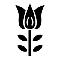 icône de glyphe de tulipe vecteur