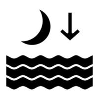 icône de glyphe de marée basse vecteur