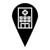 icône de glyphe d'emplacement d'hôpital vecteur