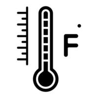 icône de glyphe Fahrenheit vecteur