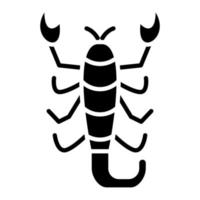 icône de glyphe de scorpion vecteur