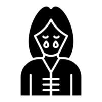 icône de glyphe de chagrin vecteur