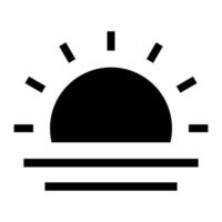 icône de glyphe de coucher de soleil vecteur