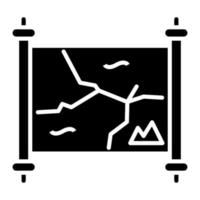 icône de glyphe de carte du désert vecteur