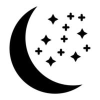 icône de glyphe de lune croissante vecteur