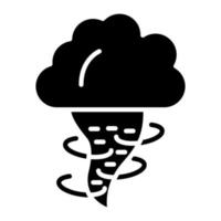 icône de glyphe de tornade vecteur