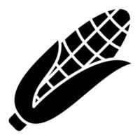 icône de glyphe de maïs vecteur