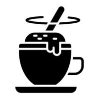 icône de glyphe de mélange de café vecteur