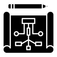 icône de glyphe de planification de projet vecteur