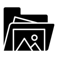 icône de glyphe de dossier d'images vecteur