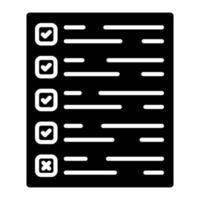 icône de glyphe de liste de courses vecteur