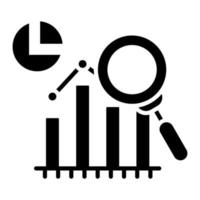 icône de glyphe de processus de recherche vecteur