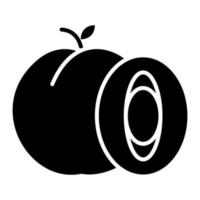 icône de glyphe de prune vecteur
