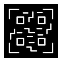 icône de glyphe de balayage de code qr vecteur