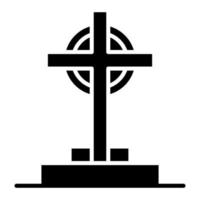 icône de glyphe de pierre tombale vecteur