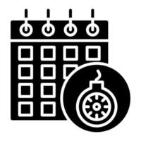icône de glyphe de date limite vecteur