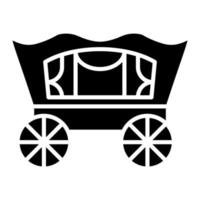 icône de glyphe de chariot du désert vecteur