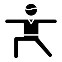 icône de glyphe gauche de pose de guerrier vecteur