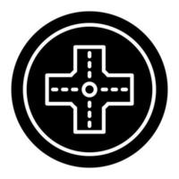 icône de glyphe d'intersection vecteur
