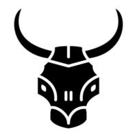 icône de glyphe de crâne de taureau vecteur