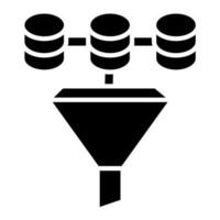 icône de glyphe de filtre de données vecteur