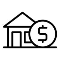 vecteur de contour d'icône de maison de prêt. crédit financier