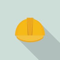 icône de soudeur de protection casque jaune, style plat vecteur