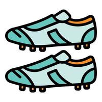 vecteur de contour de couleur d'icône de chaussures de football de mode